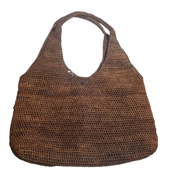 Helen Kaminski Australia 100% Raffia Handcrafted Brown Woven Shoulder Bag - Picture 2 of 8